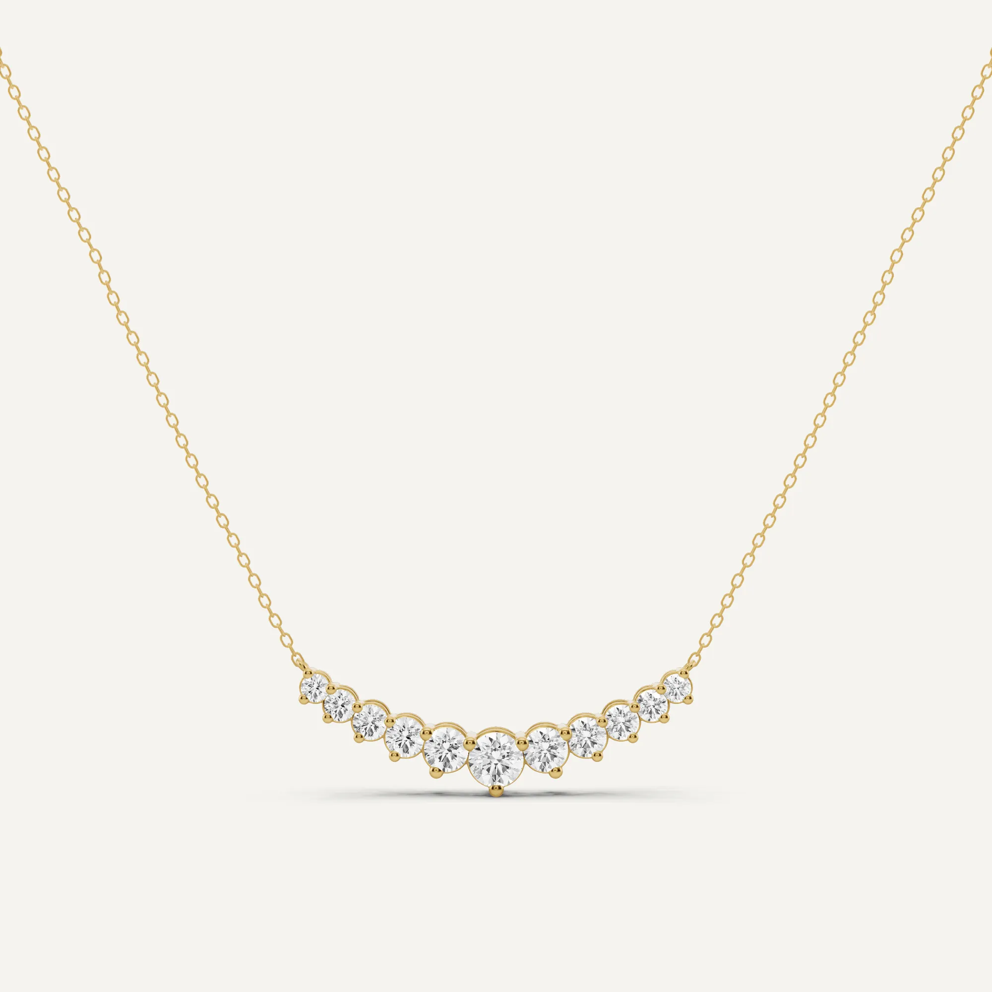 1 1/2 ctw Round Diamond Eleven Stone Fashion Necklace