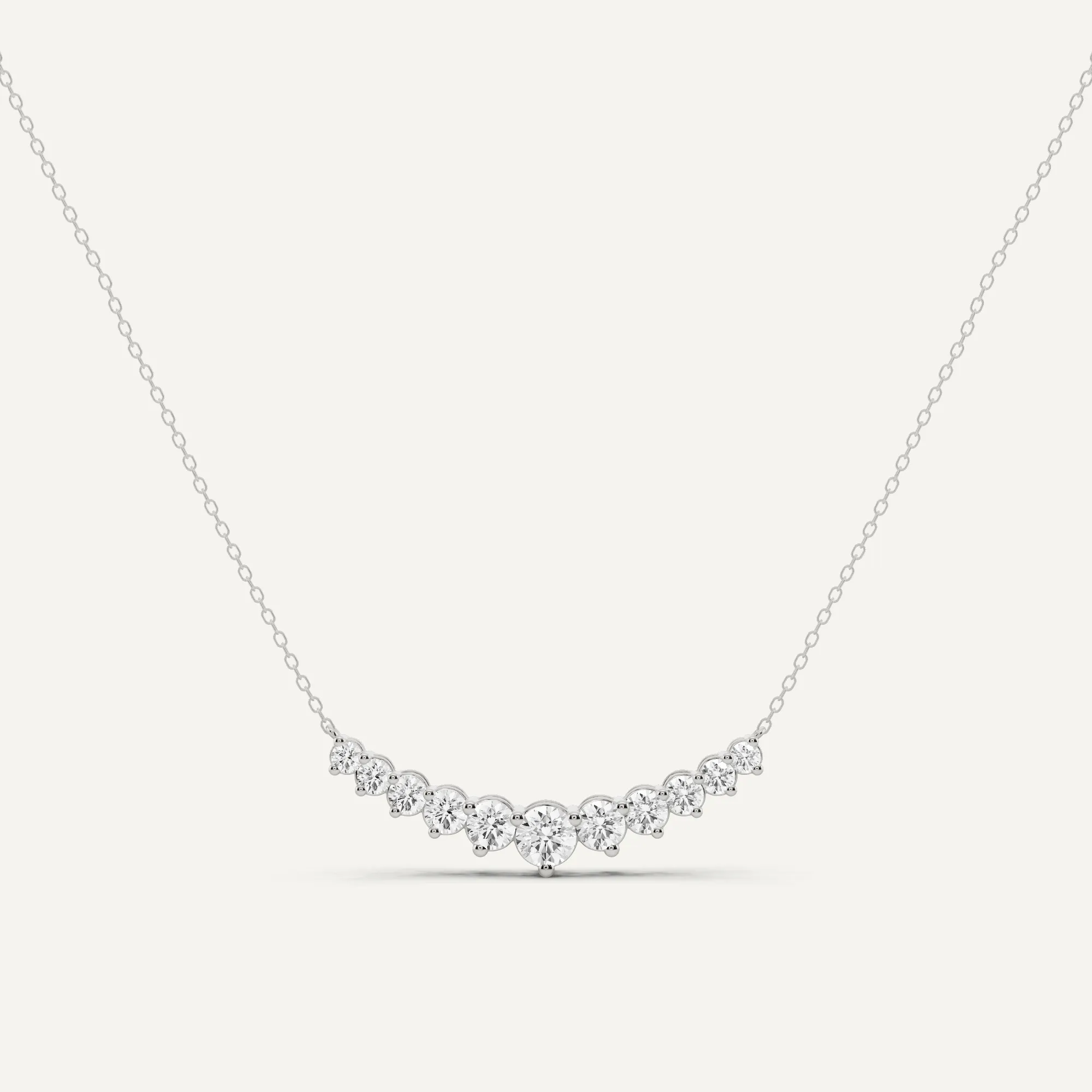 1 1/2 ctw Round Diamond Eleven Stone Fashion Necklace