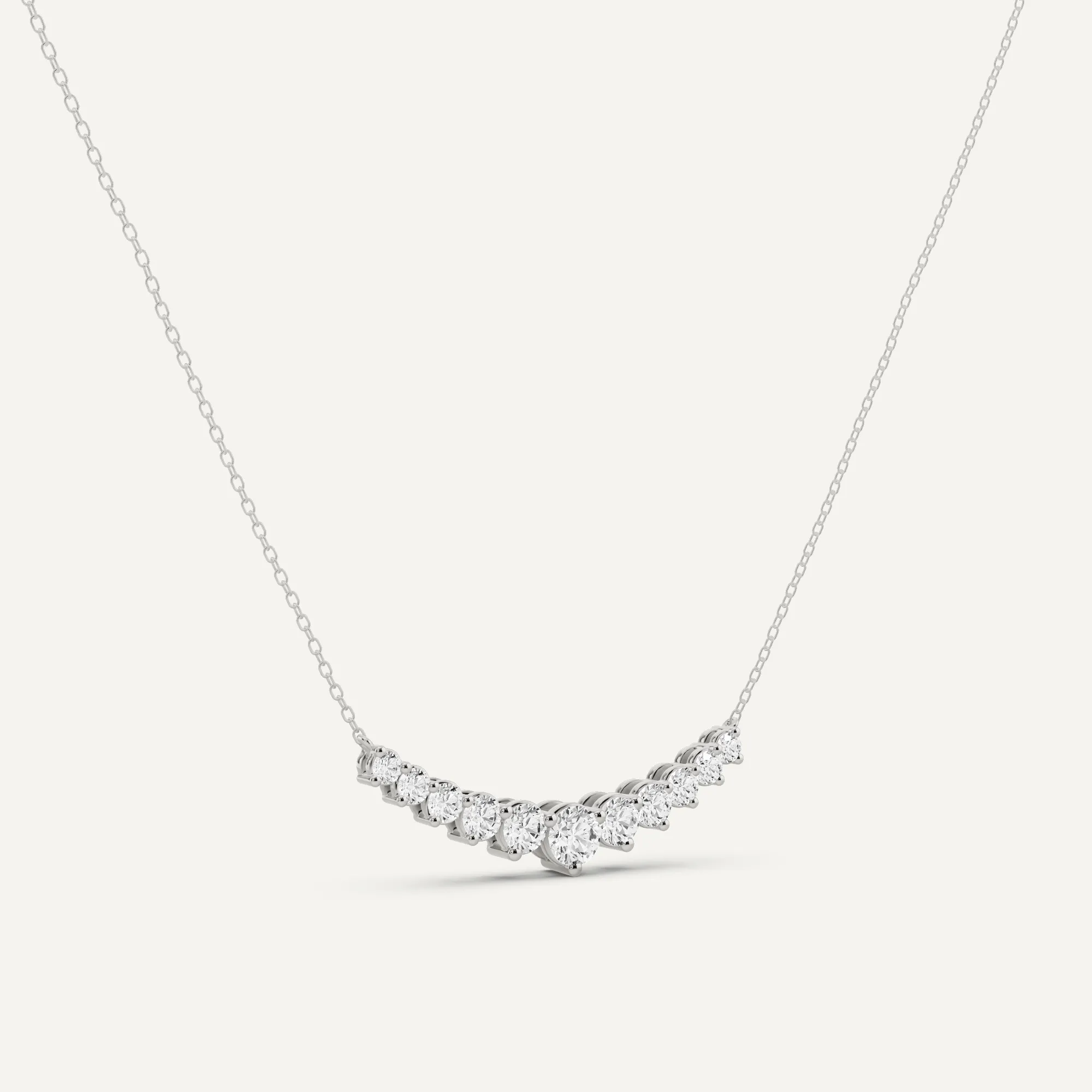 1 1/2 ctw Round Diamond Eleven Stone Fashion Necklace