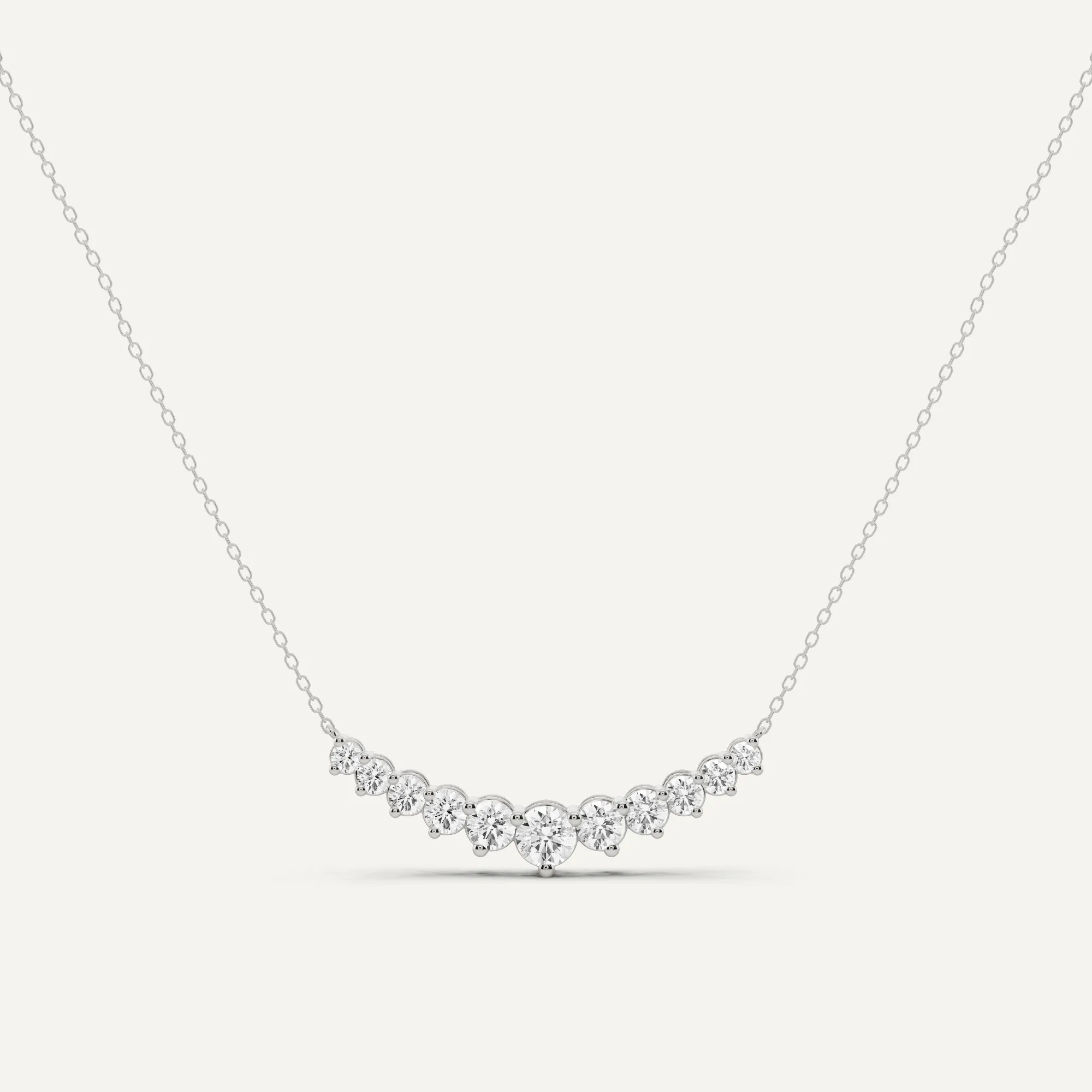 1 1/2 ctw Round Diamond Eleven Stone Fashion Necklace