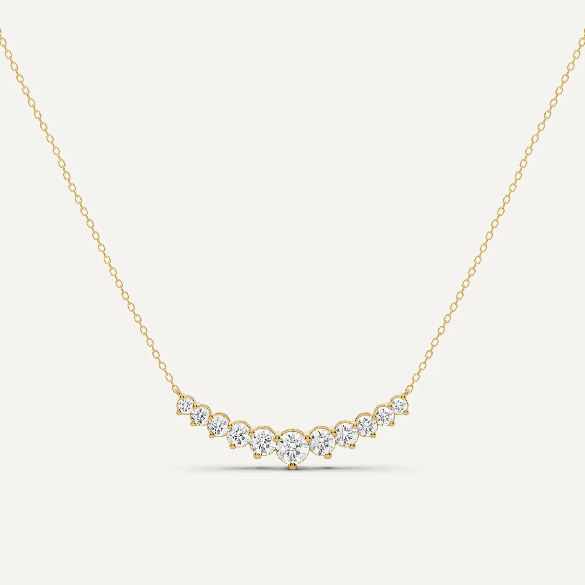 1 1/2 ctw Round Diamond Eleven Stone Fashion Necklace