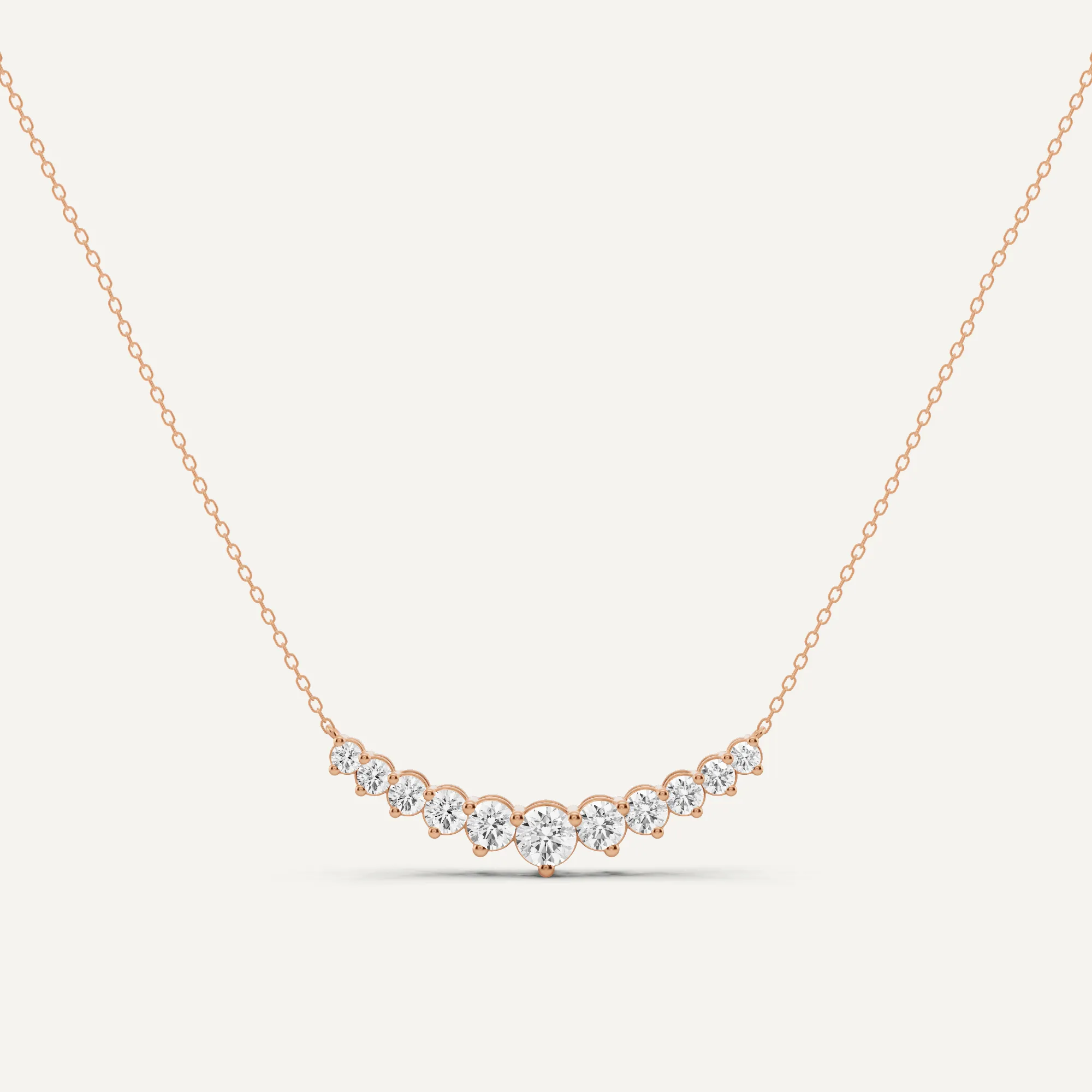 1 1/2 ctw Round Diamond Eleven Stone Fashion Necklace