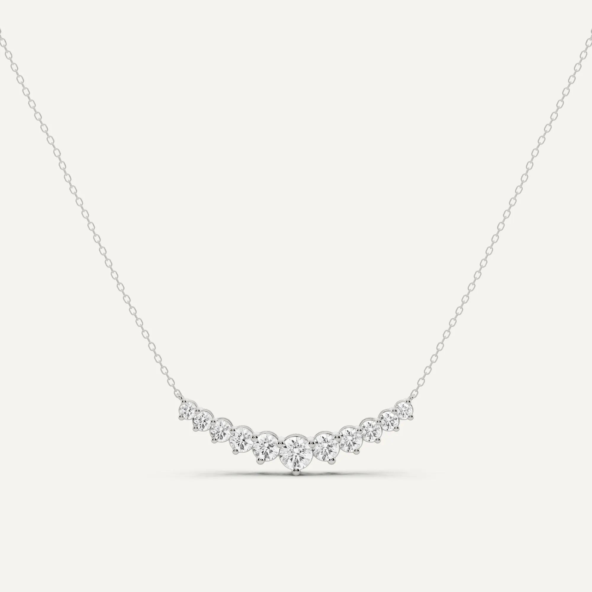 1 1/2 ctw Round Diamond Eleven Stone Fashion Necklace