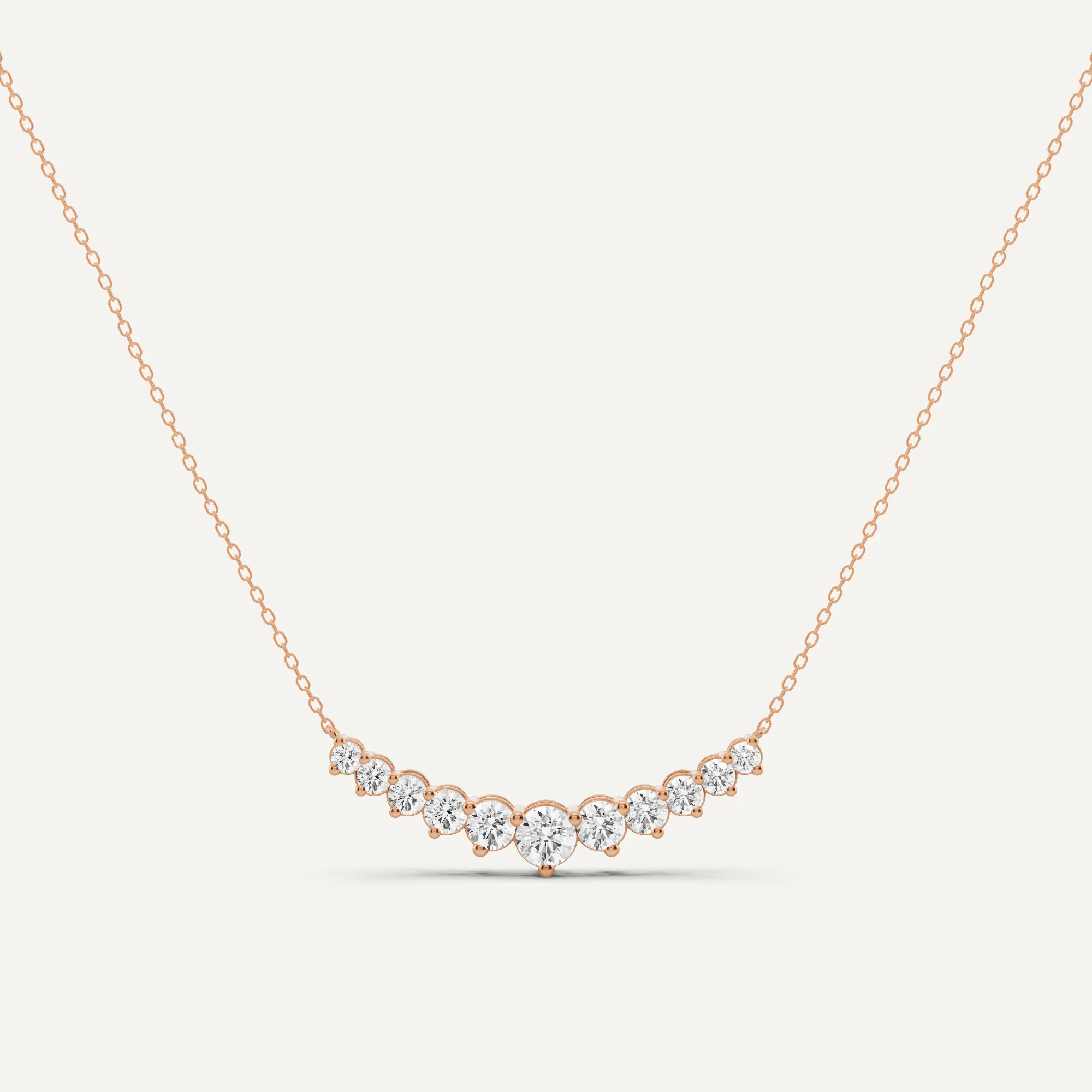 1 1/2 ctw Round Diamond Eleven Stone Fashion Necklace