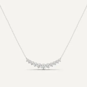 1 1/2 ctw Round Diamond Eleven Stone Fashion Necklace