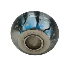 925 Silver Blue Murano Glass Charm 2.7g Preowned