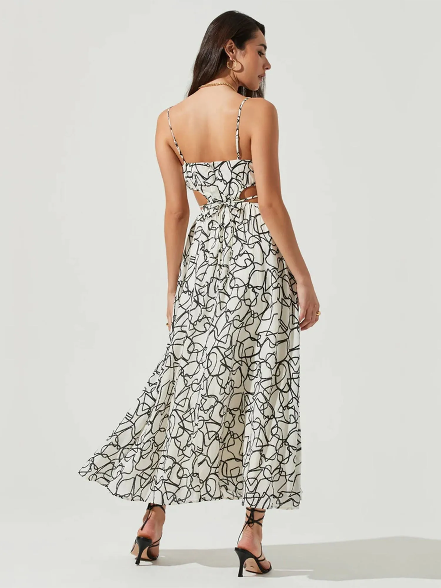 Abstract-Print Cut-Out Maxi Dress - ASTR The Label