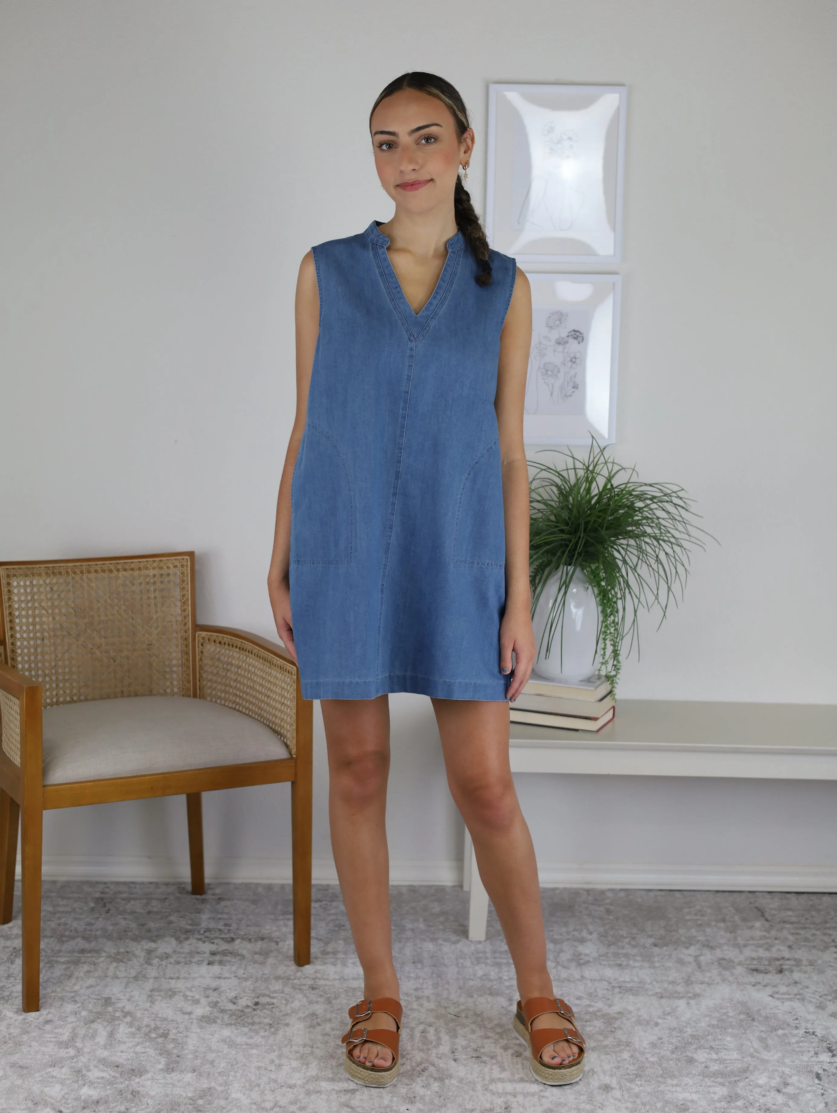 Angie Denim A Line Mini Dress