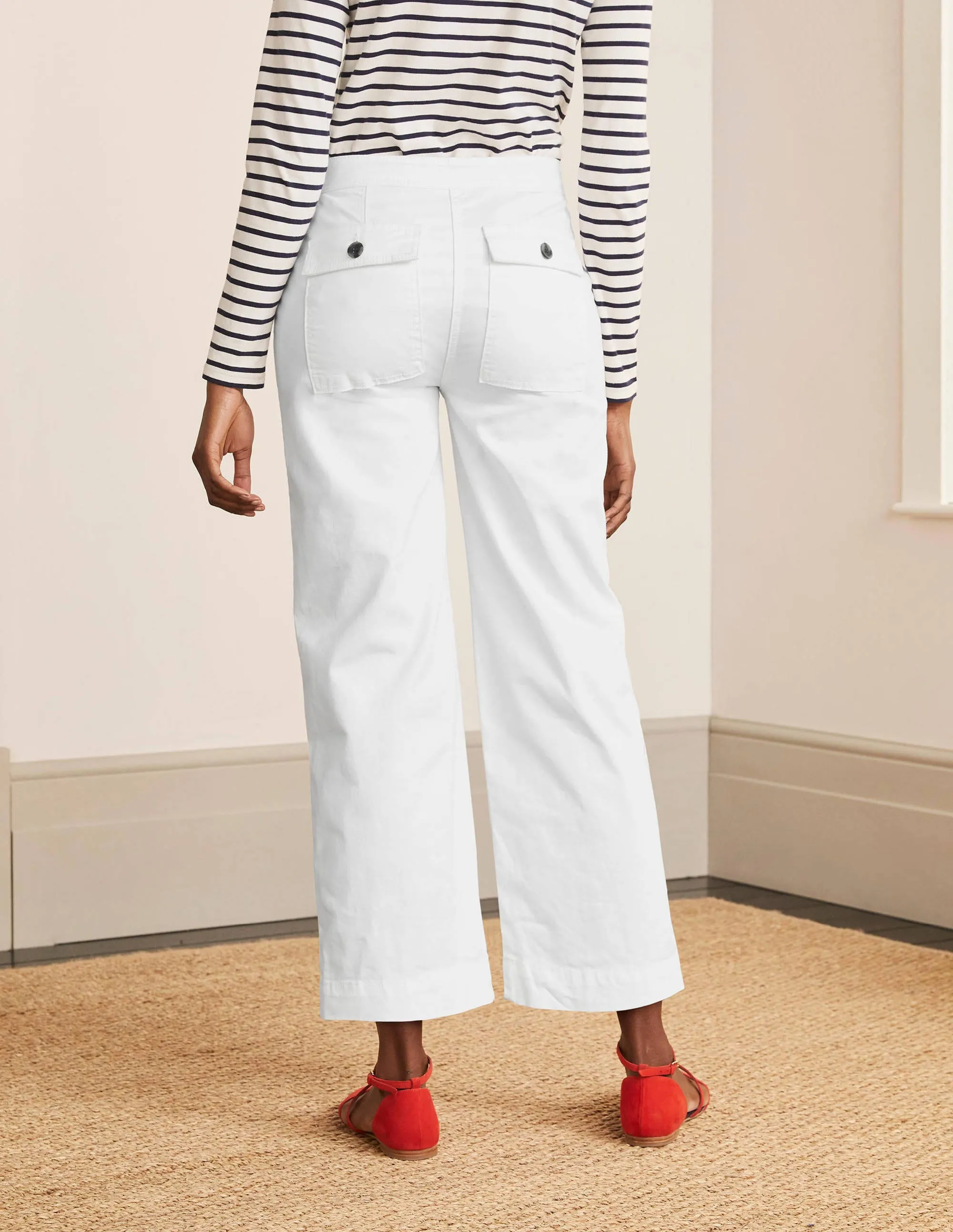 Beaufort Button Fly Trousers-White