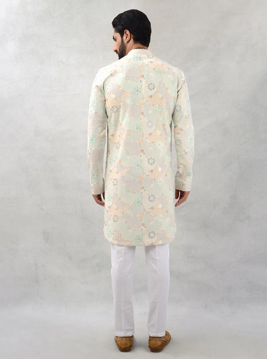 Beige & Green Kurta Pajama | TULA