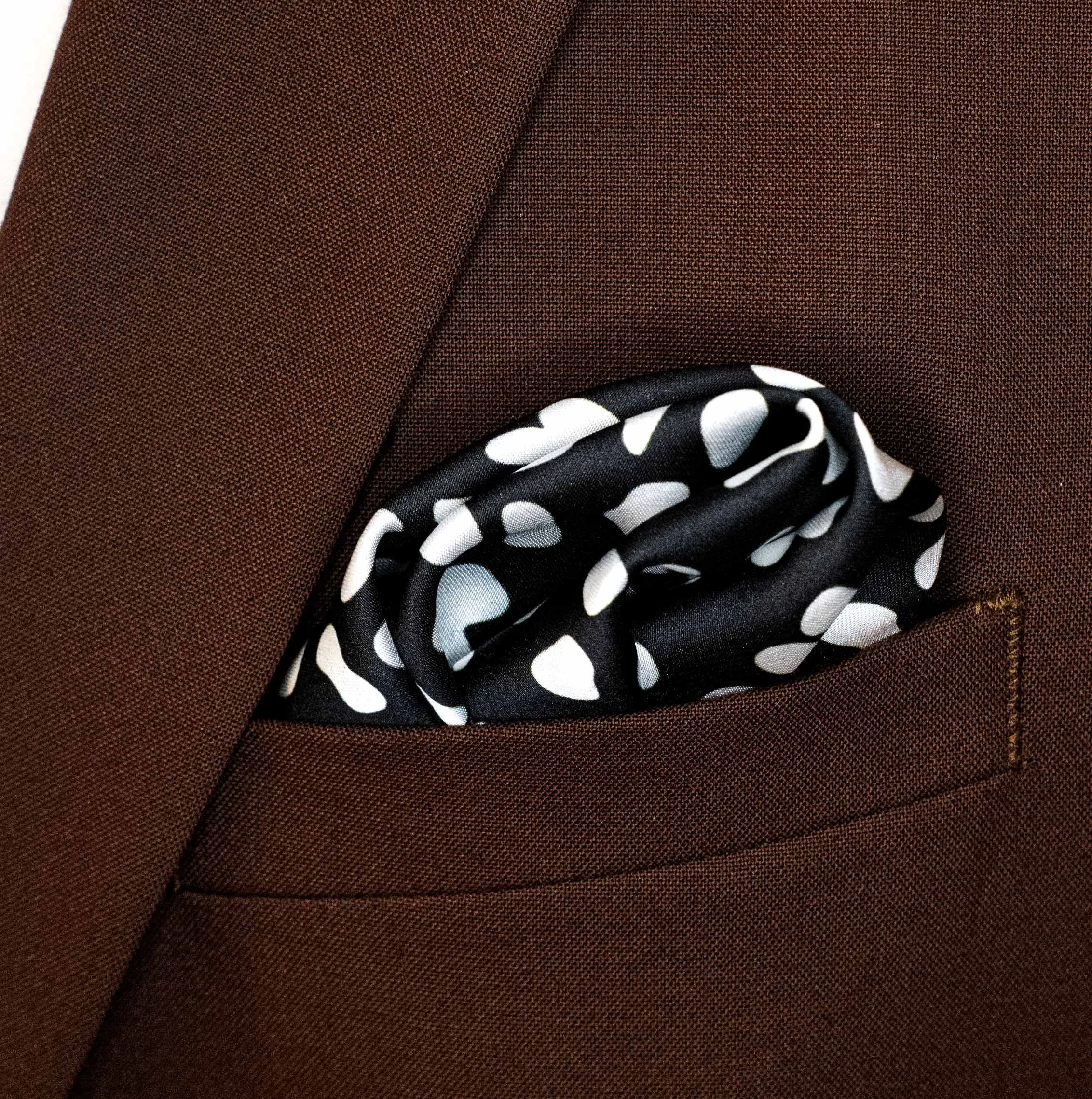 Black and White Leopard SilK Pocket Squares