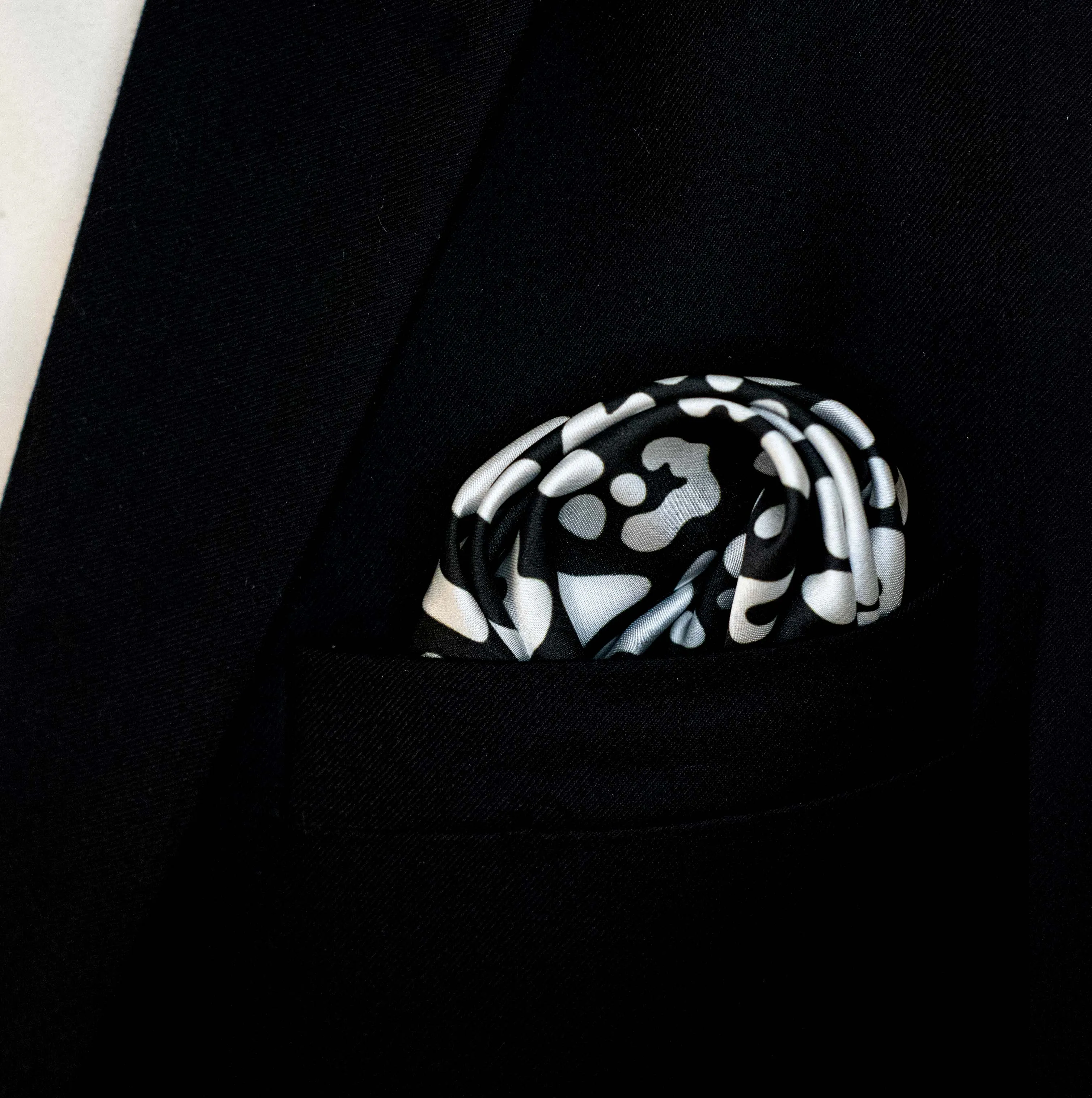 Black and White Leopard SilK Pocket Squares