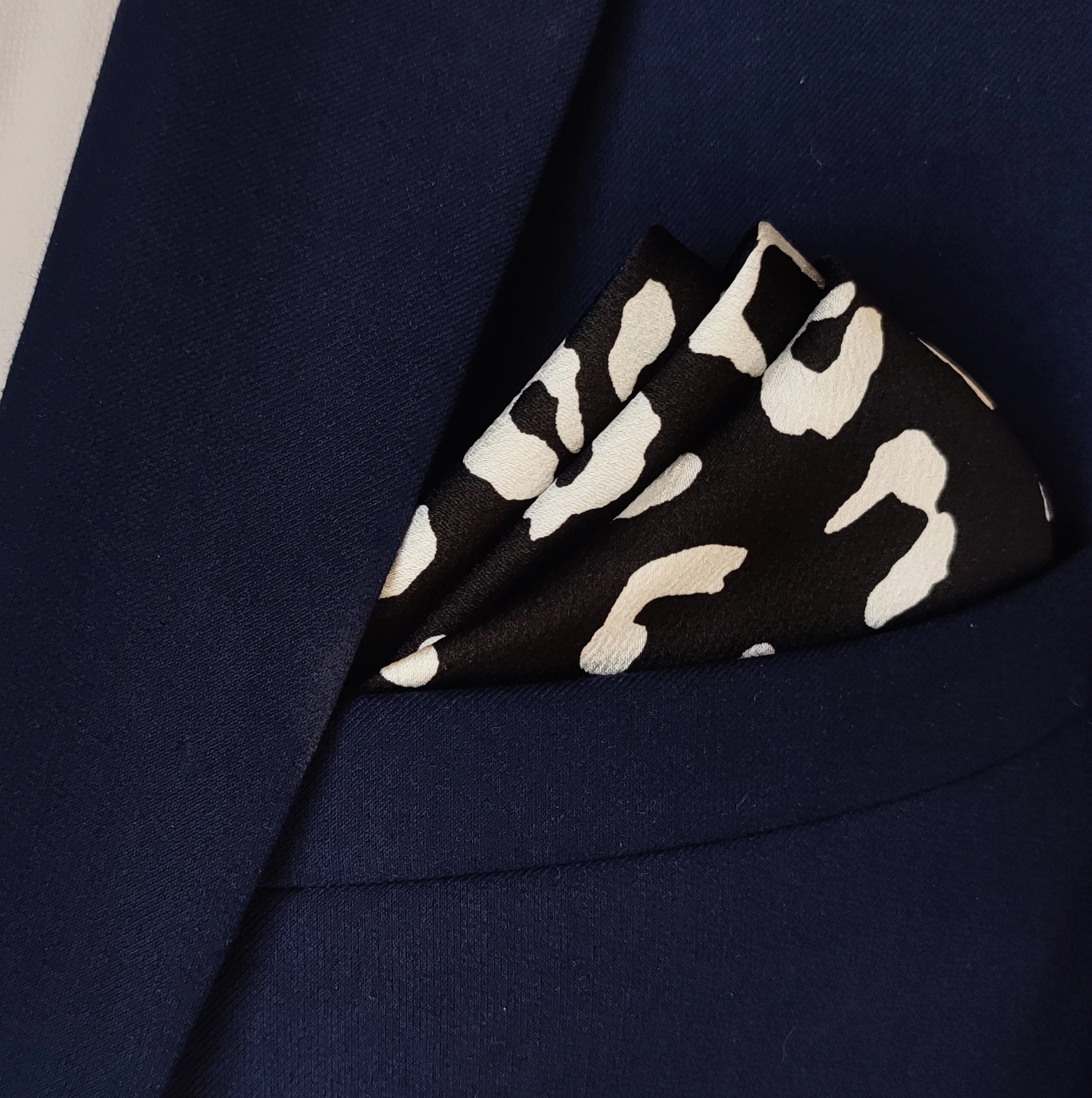 Black and White Leopard SilK Pocket Squares