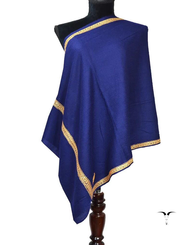 Blue  Embroidery Pashmina stole 7243