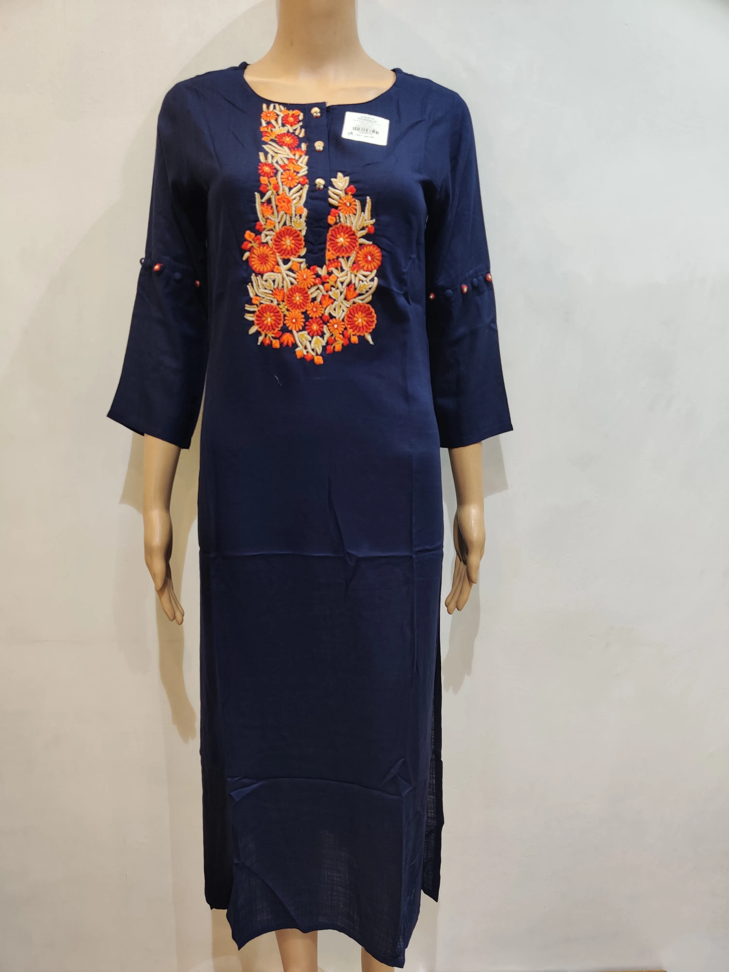 Blue Water Lily Kurti