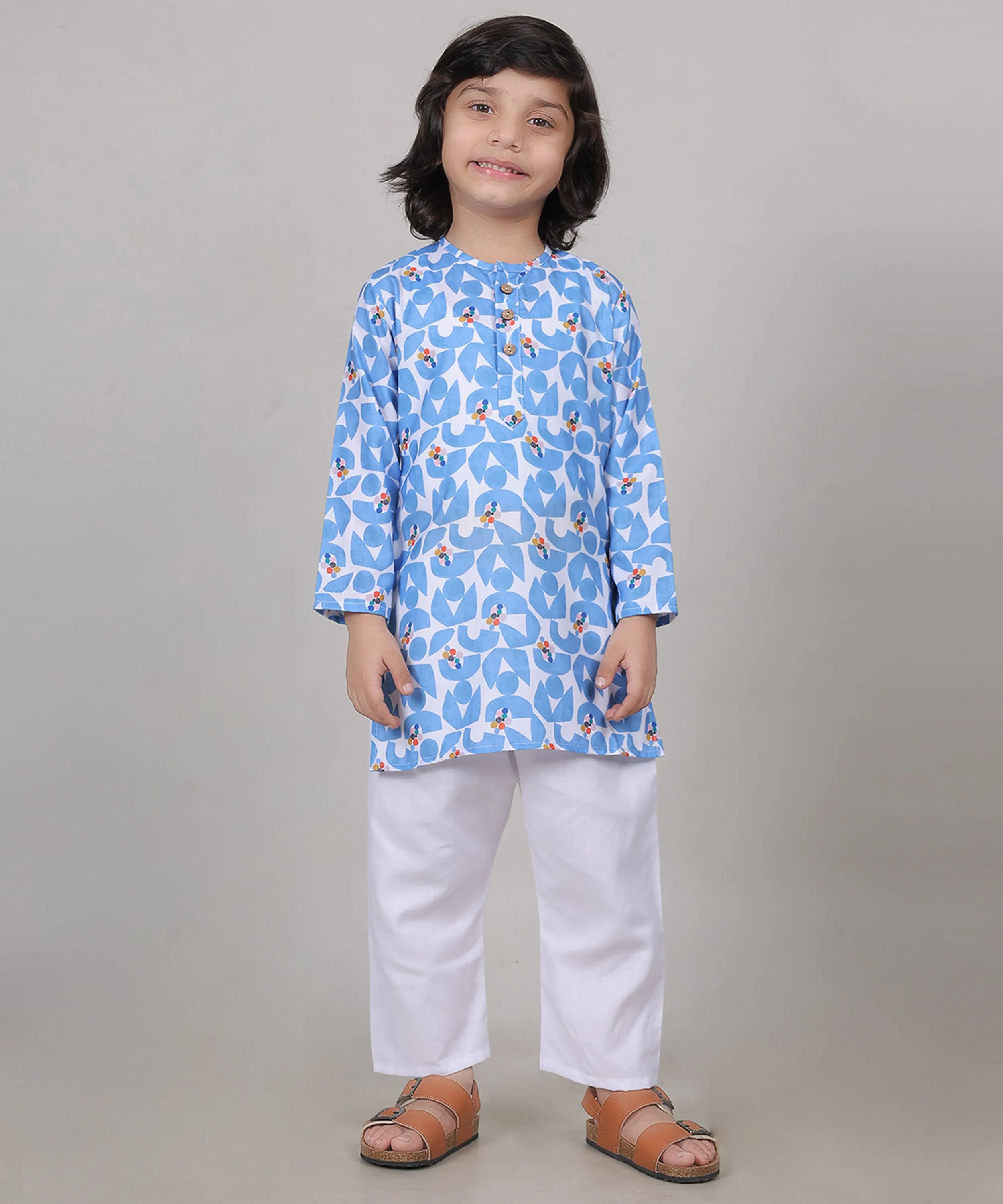 Bluebird Blossom Kurta Set (Unisex)