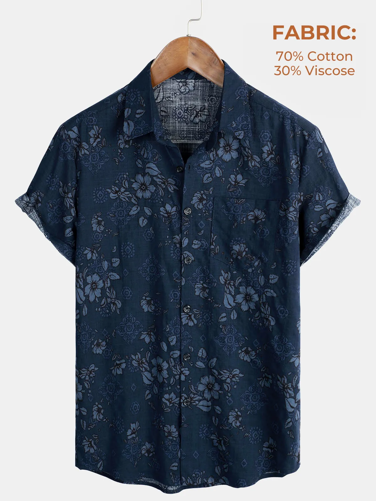 Bundle Of 2 | Men's Floral Hawaiian Vintage Short Sleeve Shirt