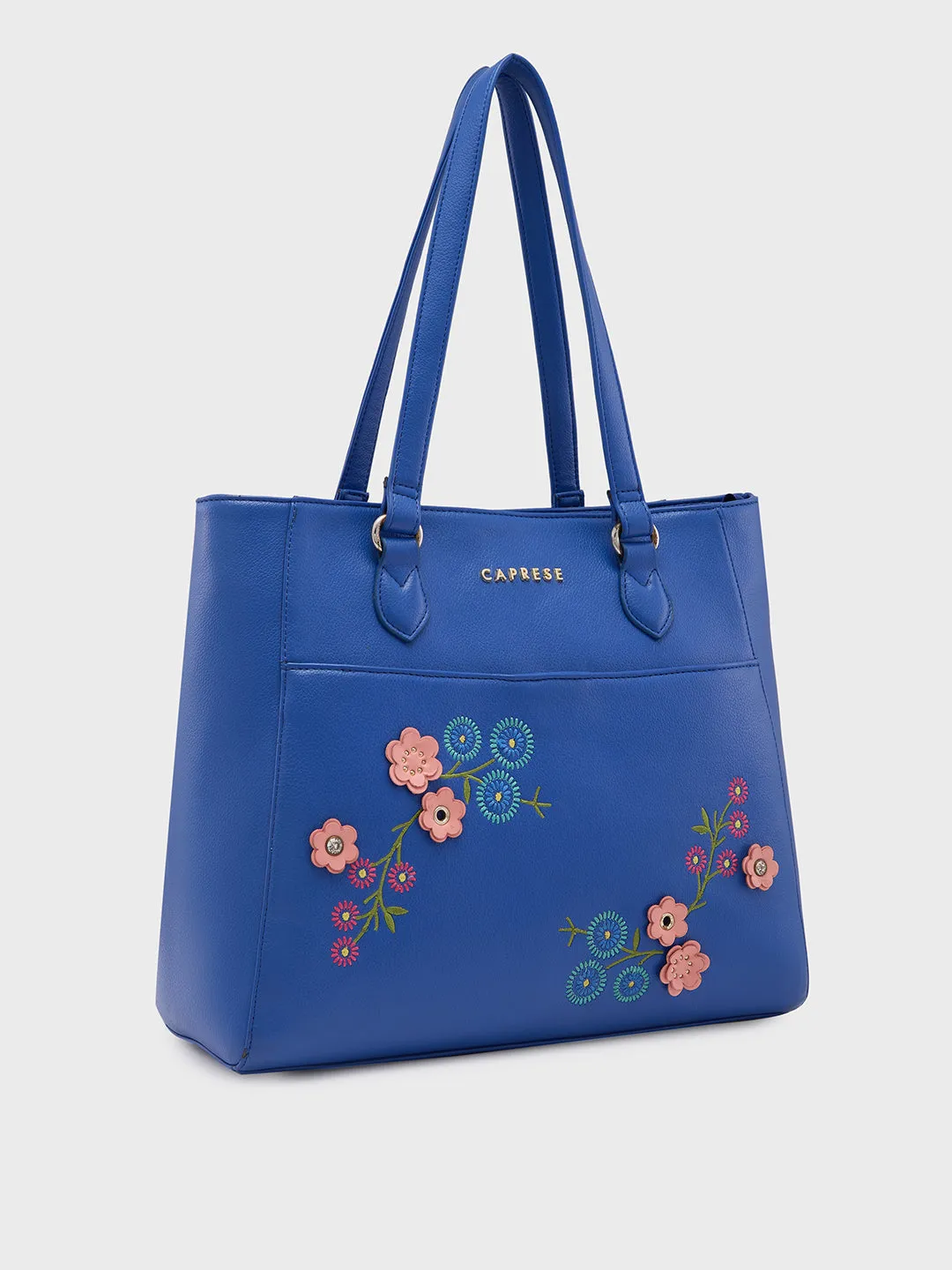 Caprese Erica Tote Medium Floral Women'S Office Handbag Blue