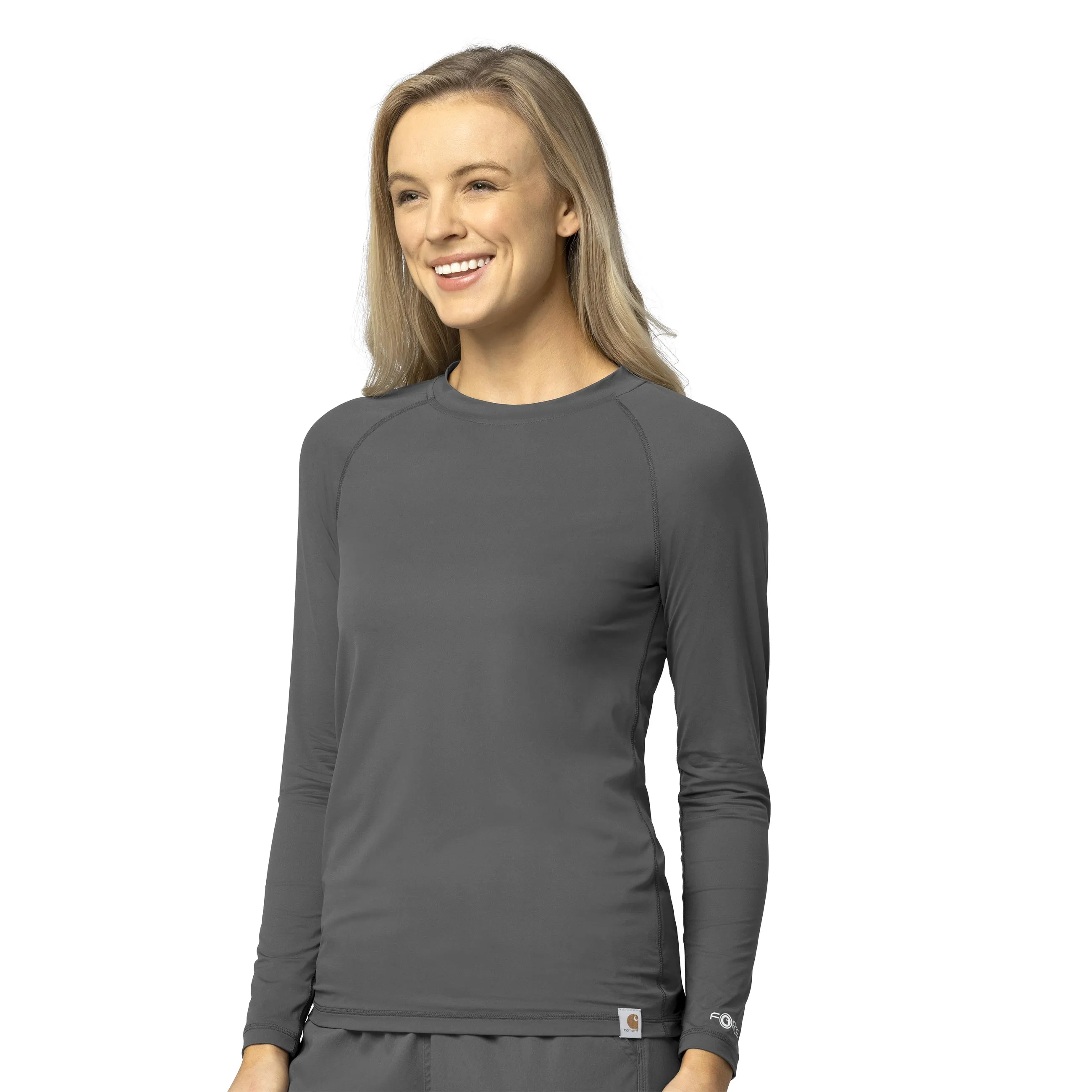 Carhartt Force Sub-Scrubs Women's Performance Long Sleeve Tee - Pewter