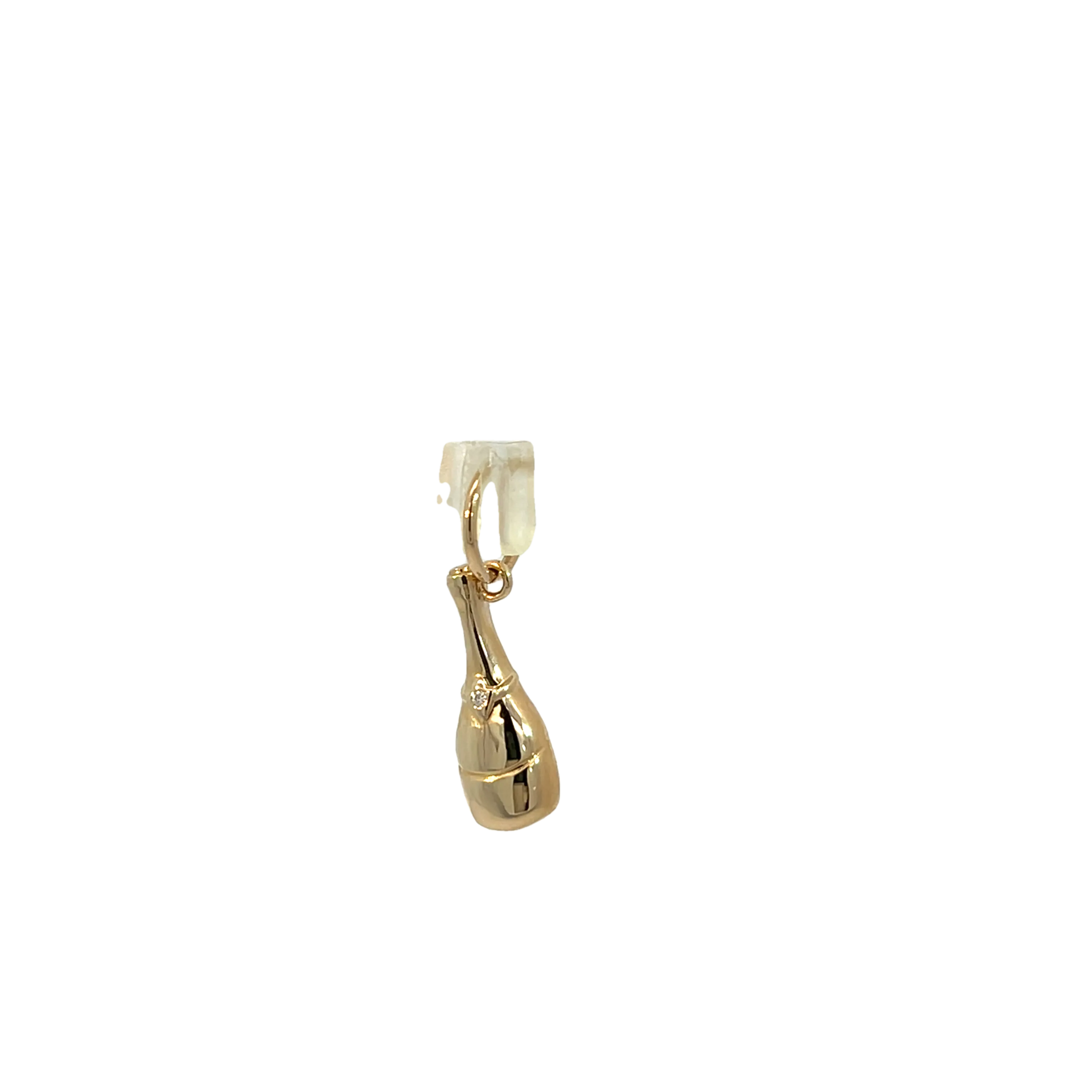 Champagne Bottle Charm - Yellow Gold