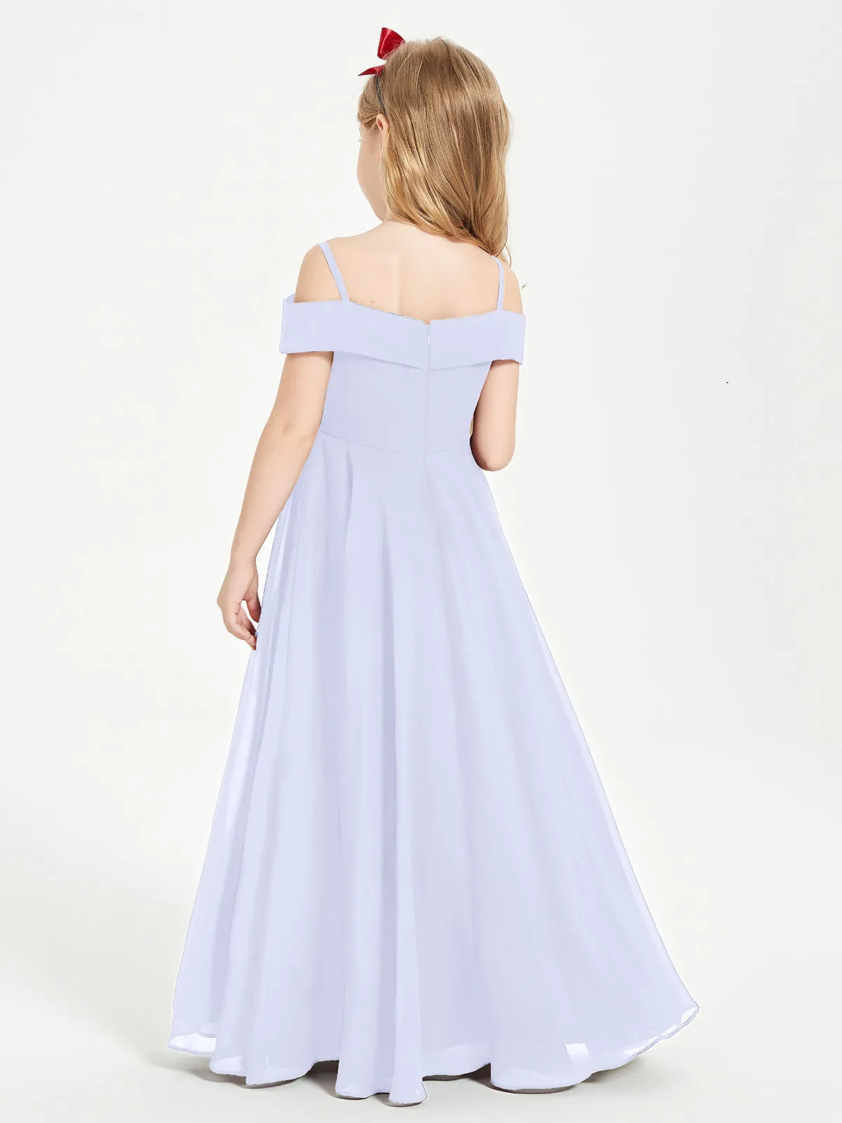 Chic Junior Bridesmaid Dresses Off the Shoulder Lavender