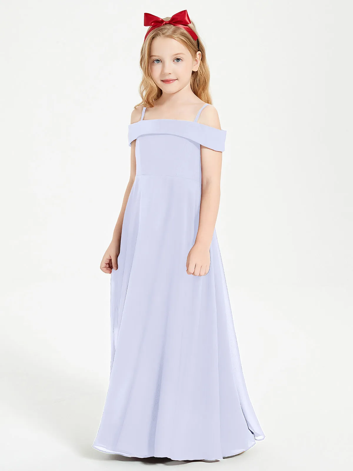 Chic Junior Bridesmaid Dresses Off the Shoulder Lavender