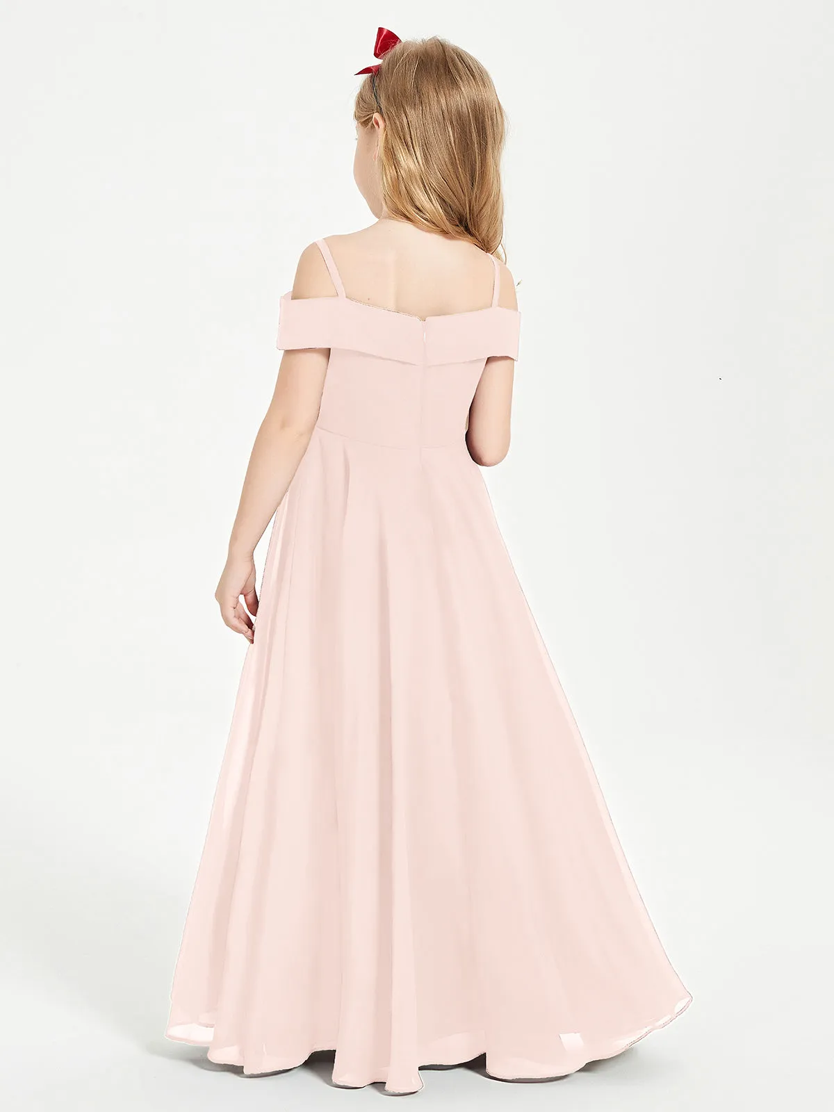 Chic Junior Bridesmaid Dresses Off the Shoulder Pearl Pink