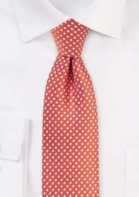 Coral Pin Dot Necktie