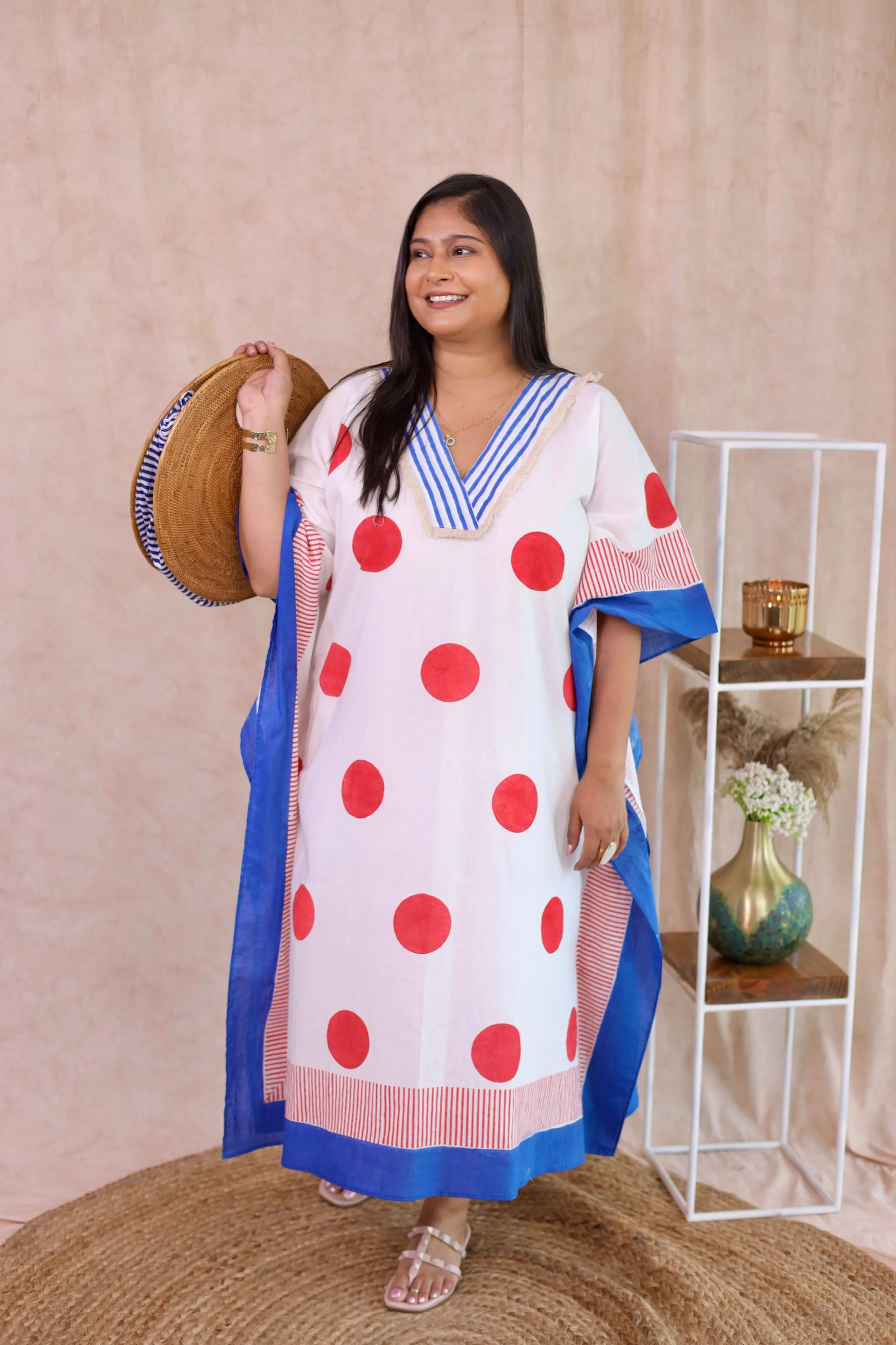 Cranberry Polka Dot Kaftan