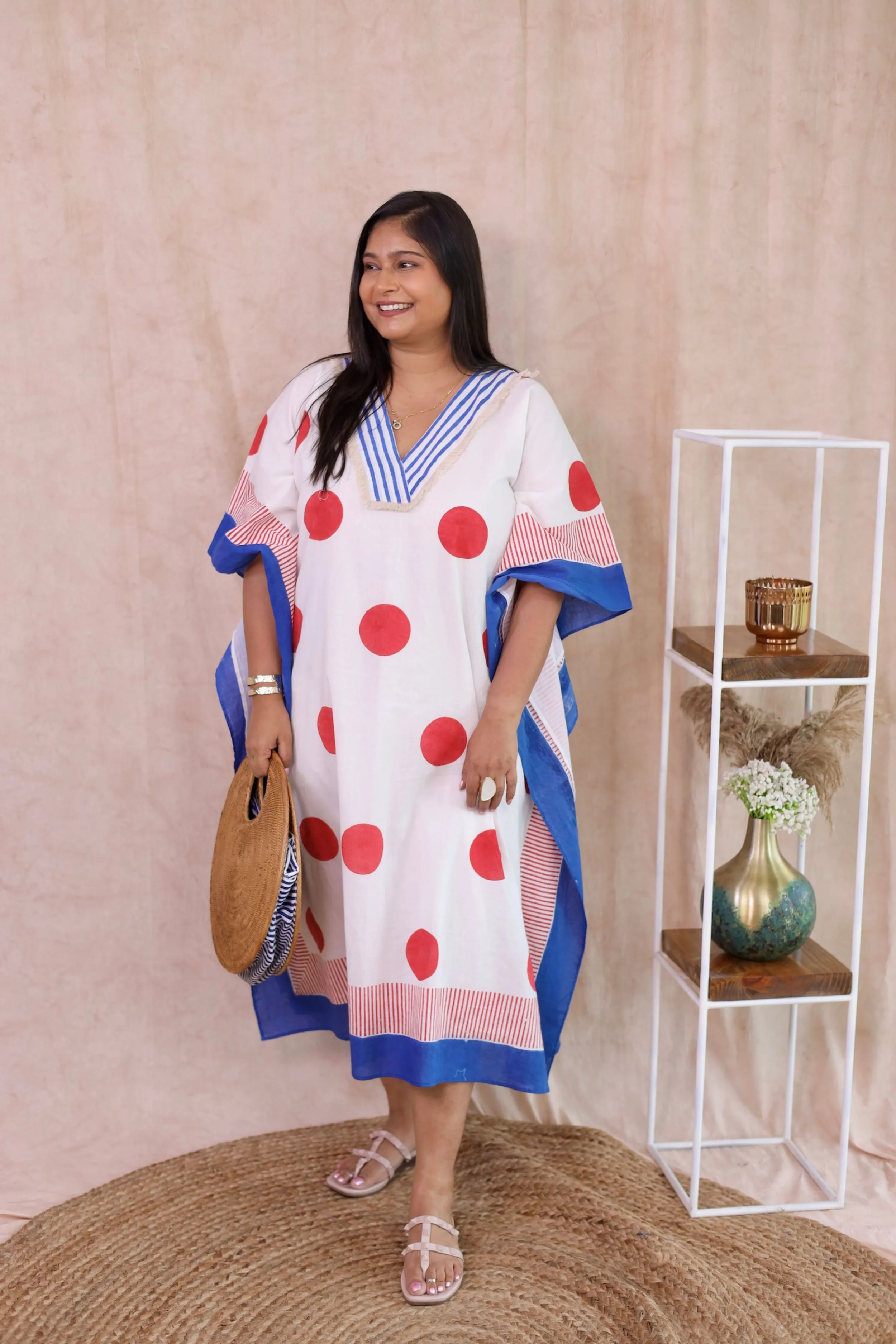 Cranberry Polka Dot Kaftan