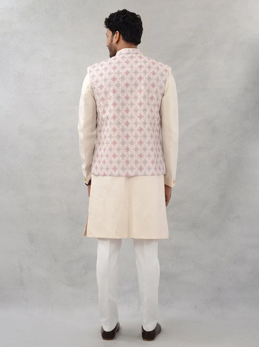 Cream Kurta Set with Koti | Azania