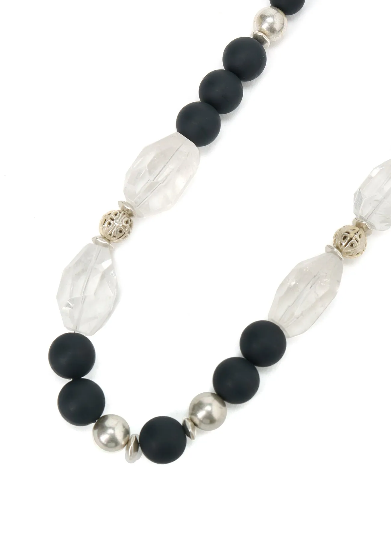 CRYSTAL   BLACK BEADS NECKLACE