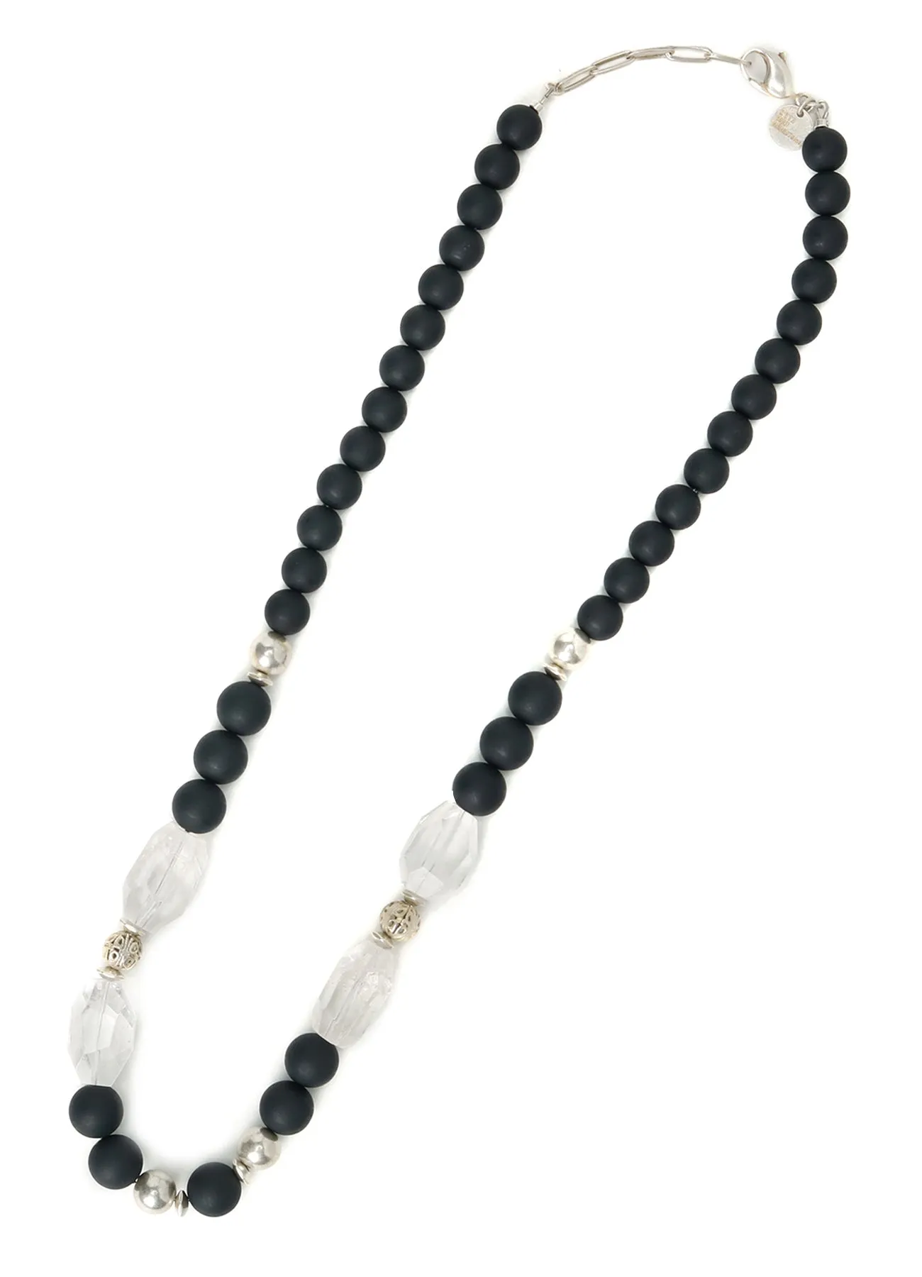 CRYSTAL   BLACK BEADS NECKLACE