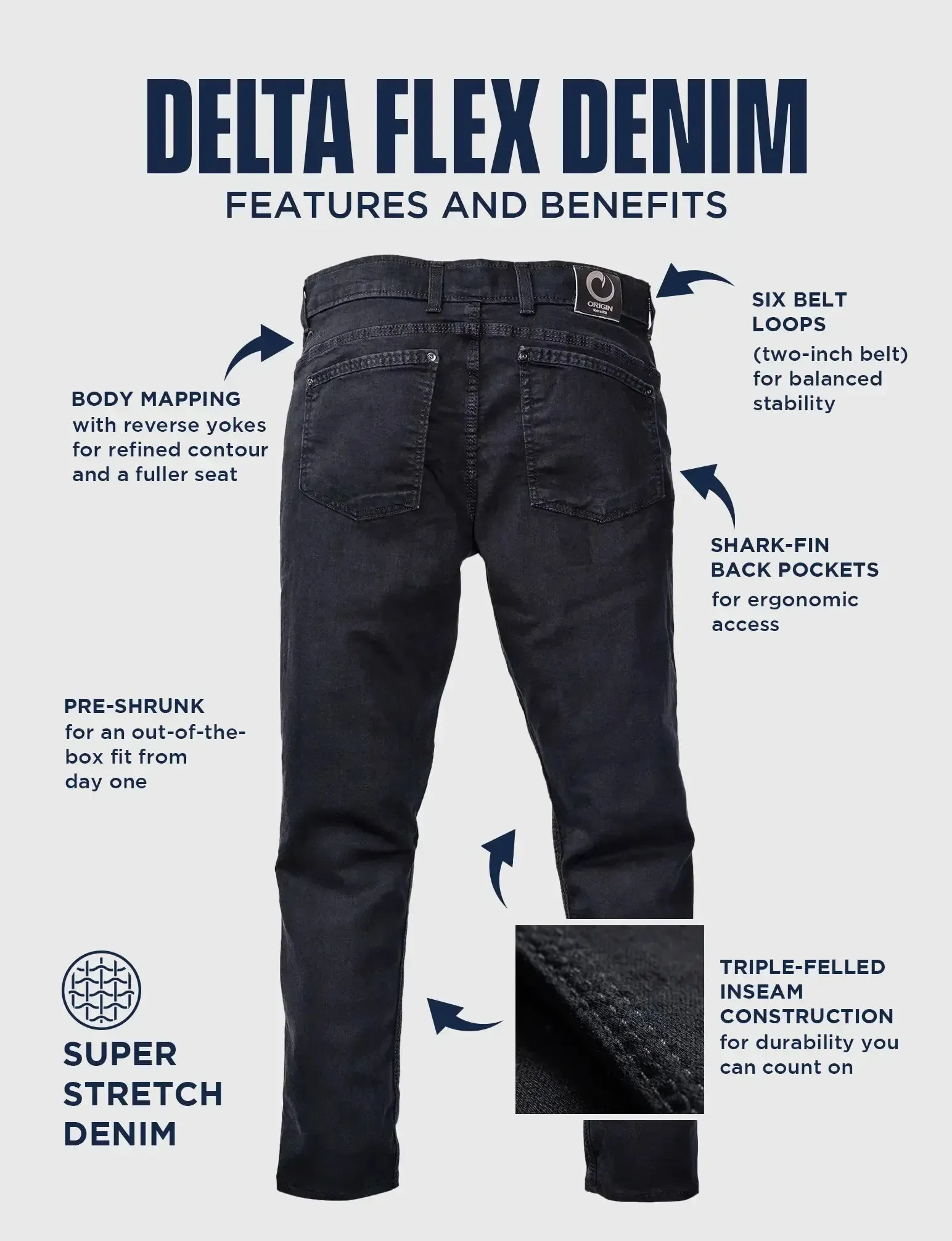 DELTA FLEX JEANS - RELAXED - BLACK