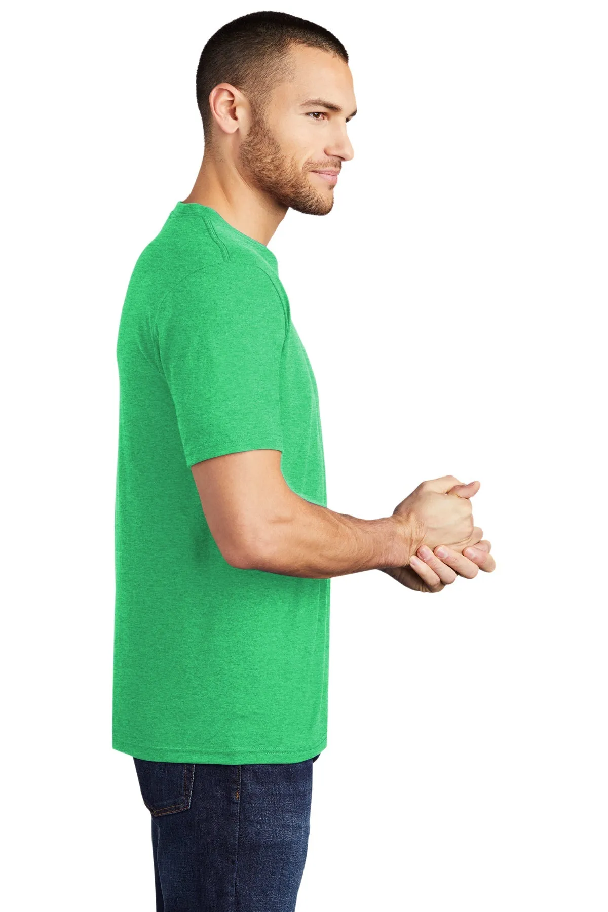 District Made Mens Perfect Tri Crew Tee's, Green Frost