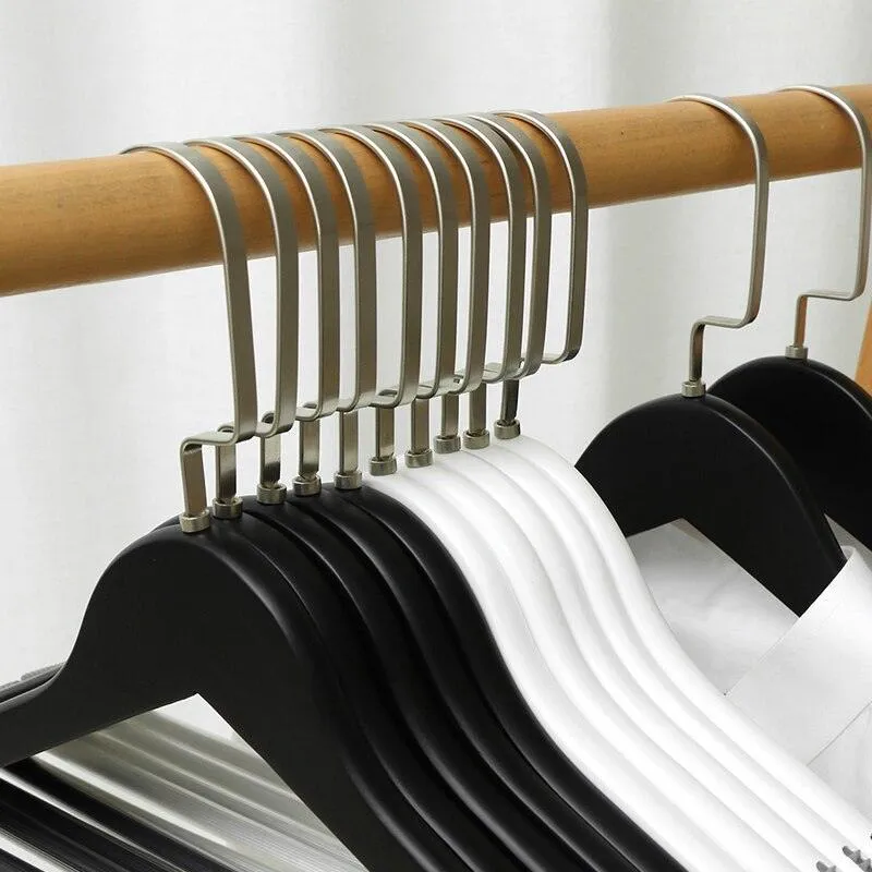 Elegant Black Wooden Hanger Collection for Organized Wardrobe Style