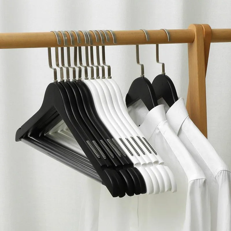 Elegant Black Wooden Hanger Collection for Organized Wardrobe Style