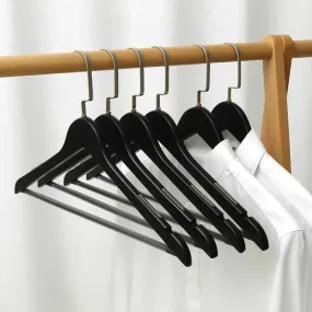 Elegant Black Wooden Hanger Collection for Organized Wardrobe Style