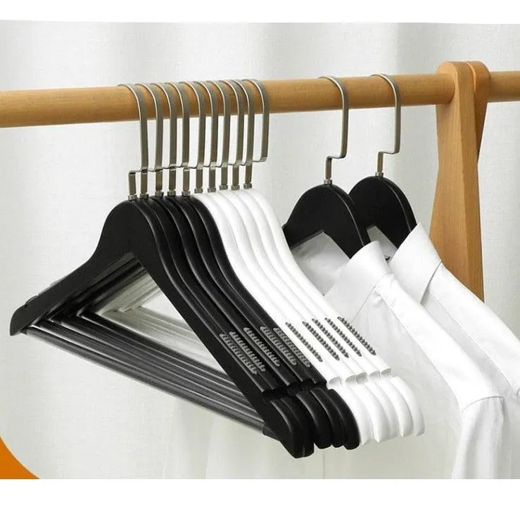 Elegant Black Wooden Hanger Collection for Organized Wardrobe Style