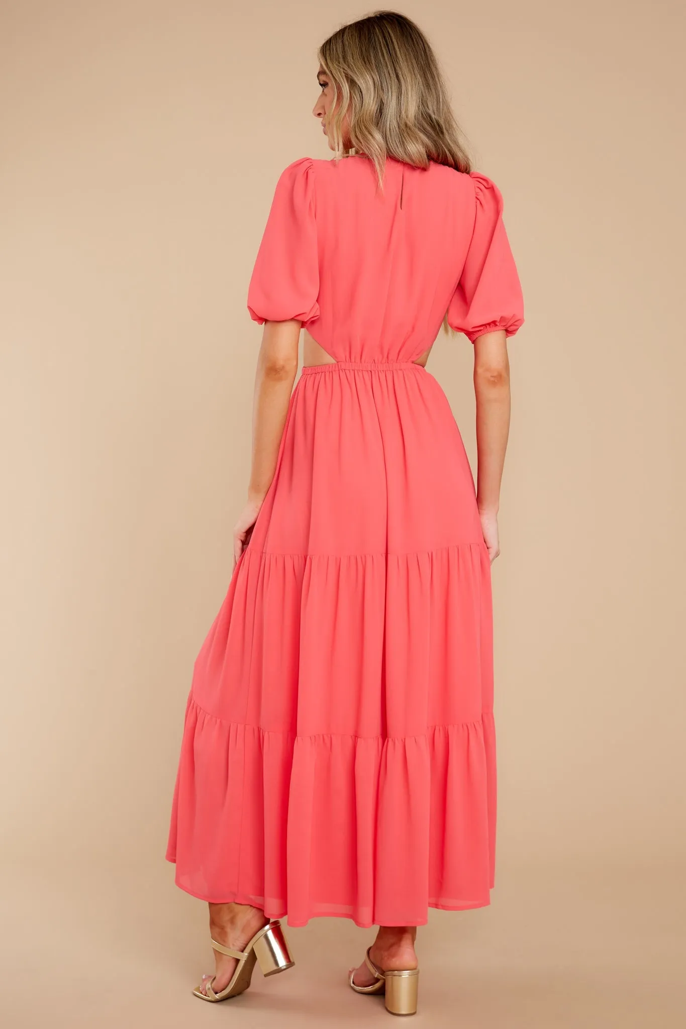 Enjoy The Sunshine Coral Maxi Dress