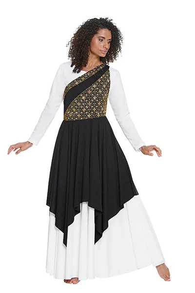 Eurotard 85567C Girls Divine Royalty Asymmetrical Praise Tunic