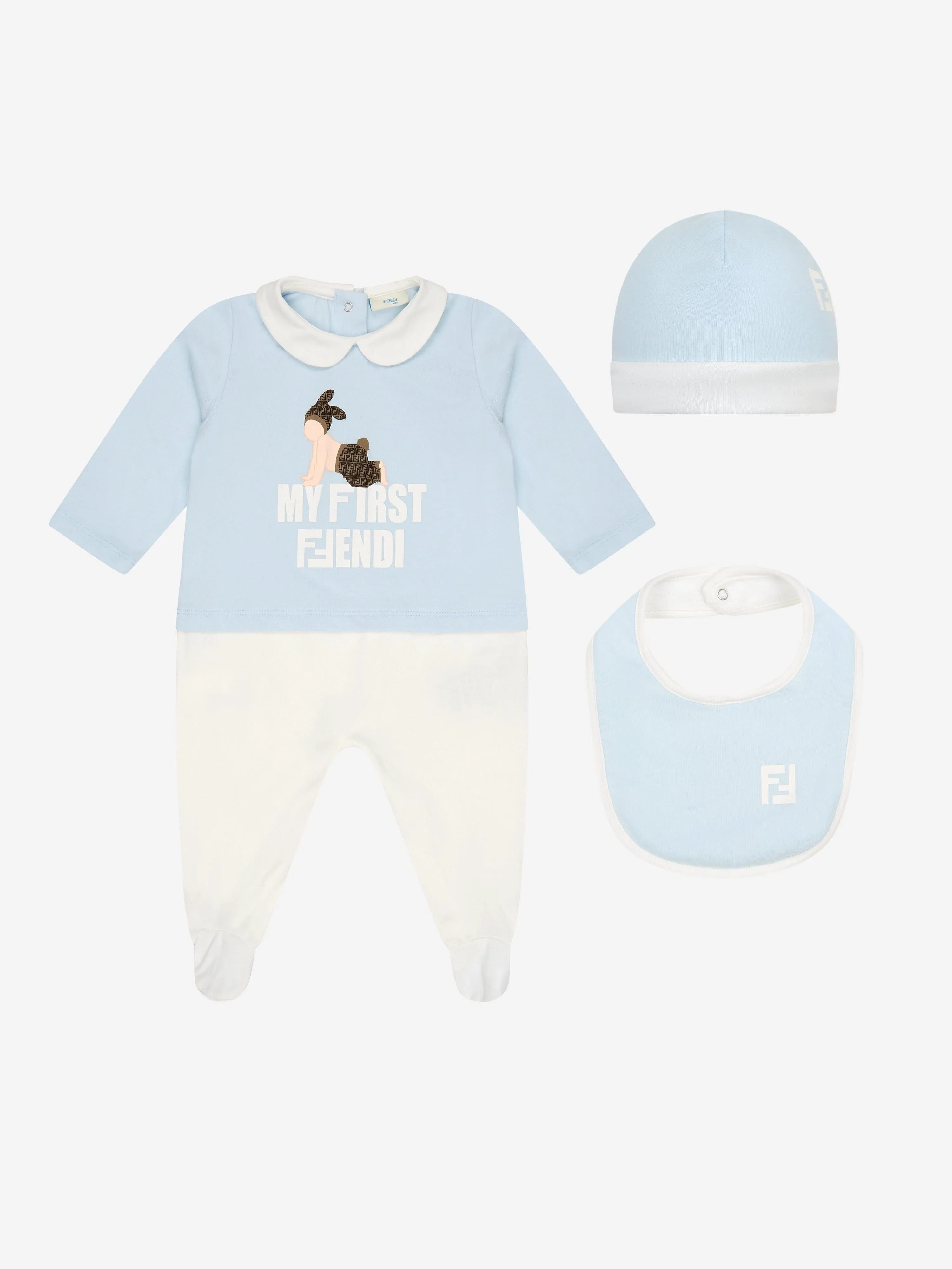 Fendi Fendi Boys Cotton Babygrow Gift Set