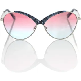 Frankie Morello Blue Metallic Women Sunglasses