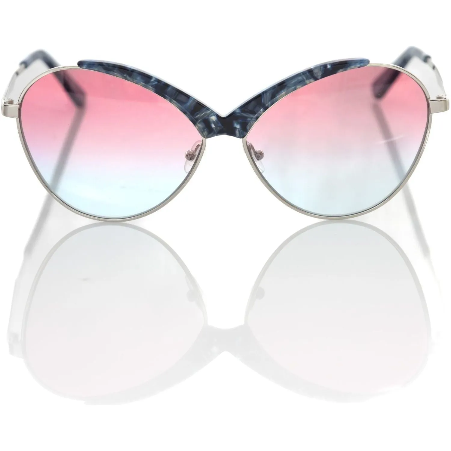 Frankie Morello Blue Metallic Women Sunglasses