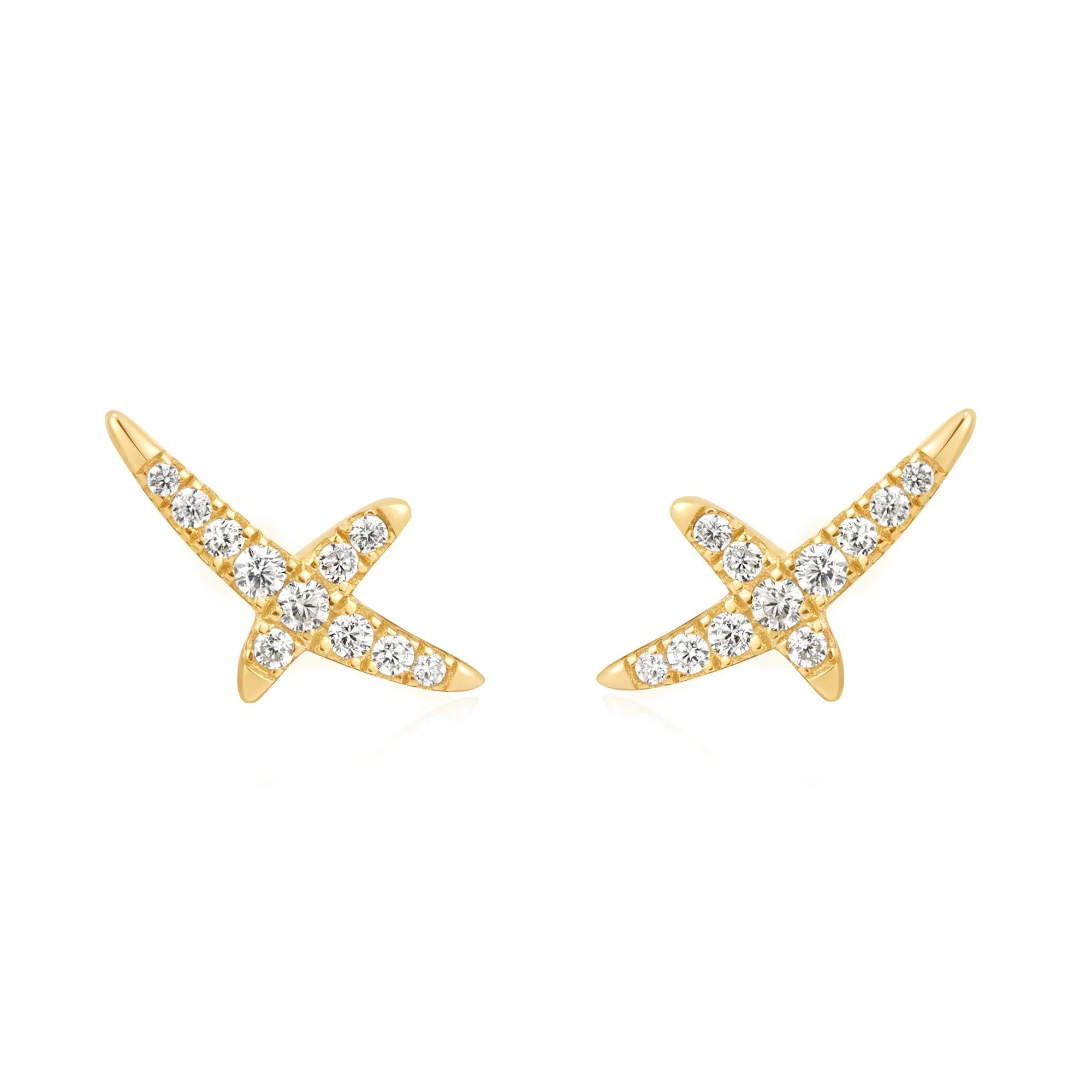 Gold Kiss Pave Studs