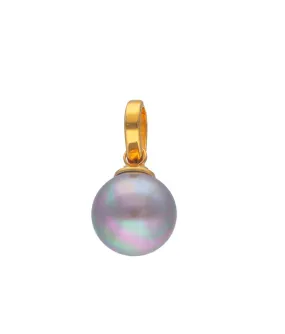 Gold Plated Sterling Silver Charm Pendant for Women with Organic Simulated Pearl, 10mm Round Nuage Pearl, Charm&Glow Collection