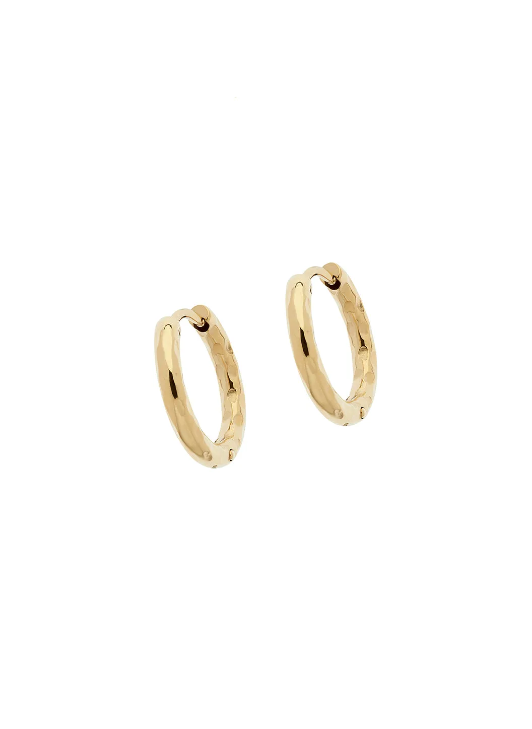 Gold Texture Huggy Hoop Earrings