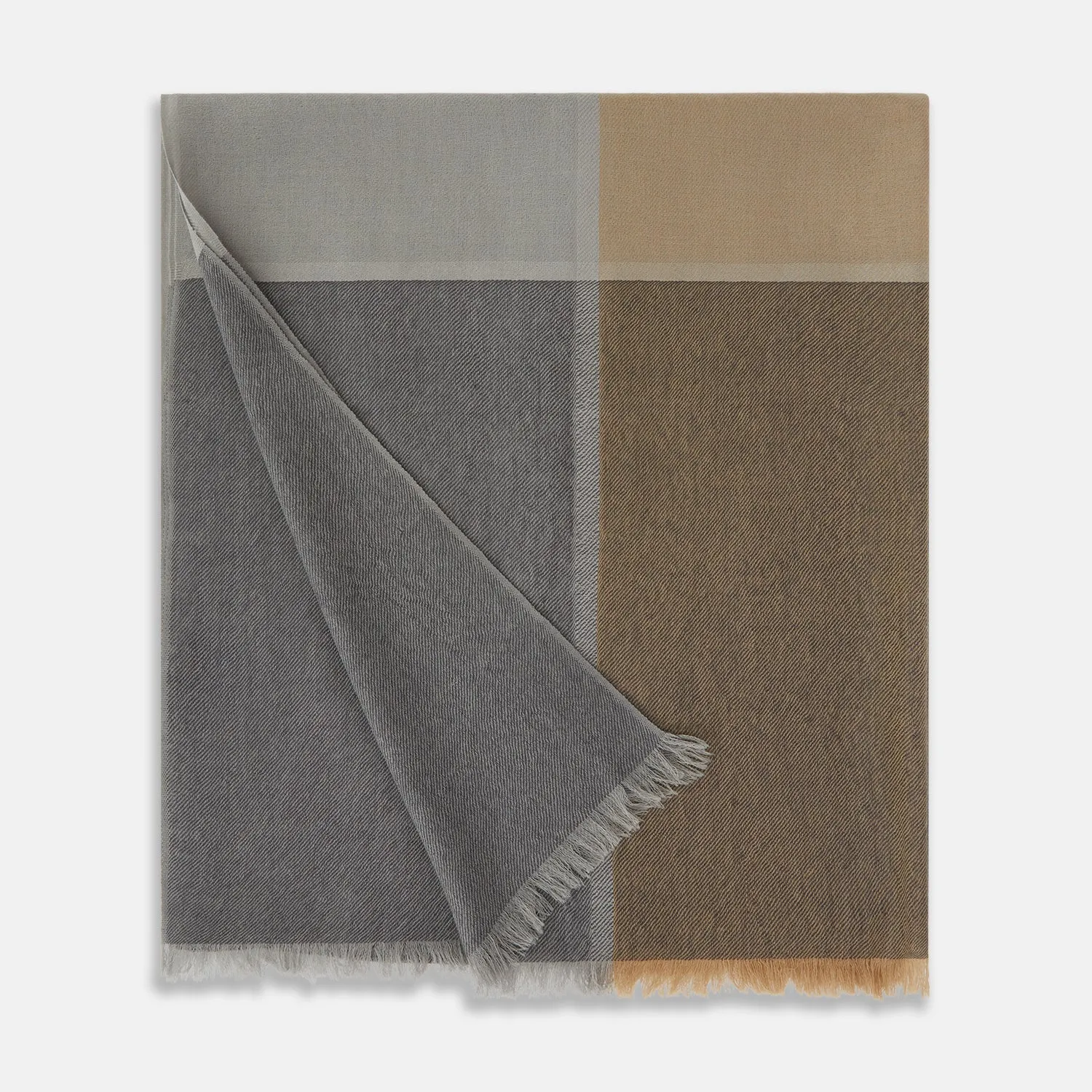 Grey and Beige Cashmere Scarf