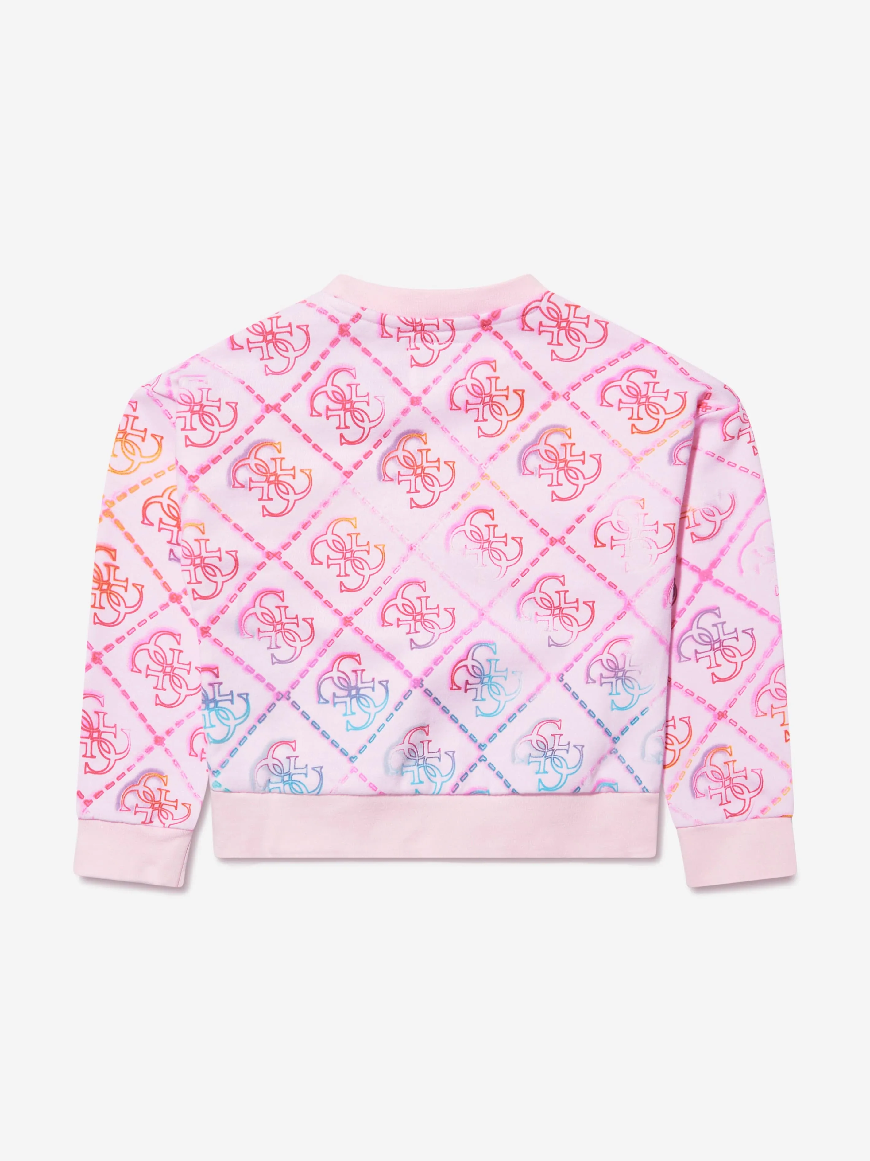 Guess Girls Monogram Logo Sweatshirt in Pink