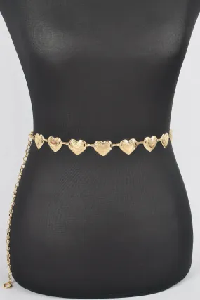 Heart Shape Metal Chain Belt